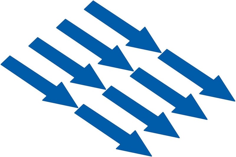 Beiyier Large Removable Arrow Sticker, 8 Pcs 12" Vinyl Adhesive Arrow Floor Decal, Directional Arrow Sign Waterproof Arrow Marking Arrows Safe Road Instructions Sticker (5ⅹ12 inches) (Blue) - Image 1